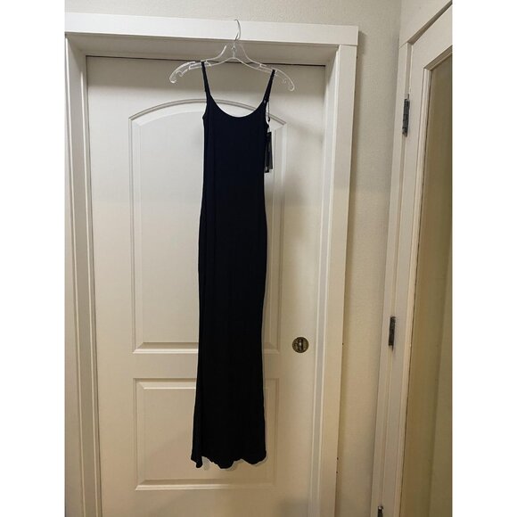 YoungLA Lover Girl Dress Womens XS Black Ribbed Maxi Tank Adjustable Bodycon - Picture 2 of 5